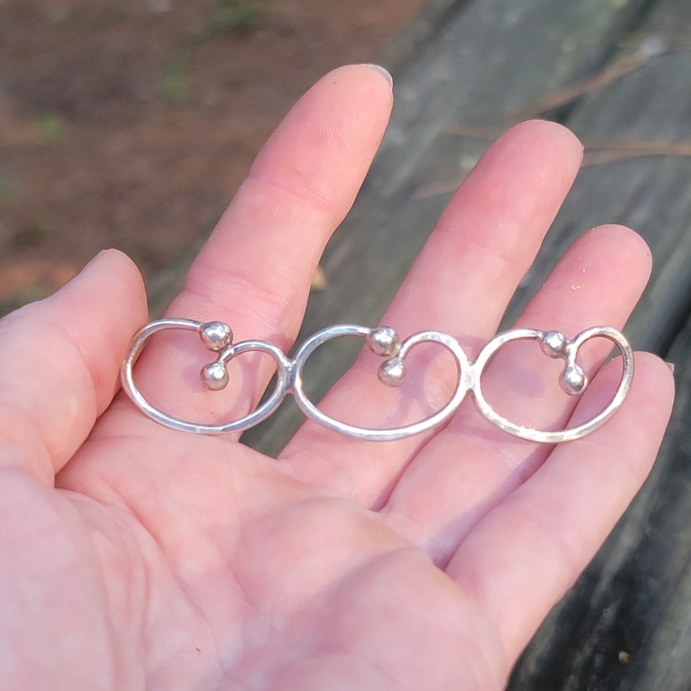 Unique Silver Tone Multi Finger Ring Statement Ri… - image 1